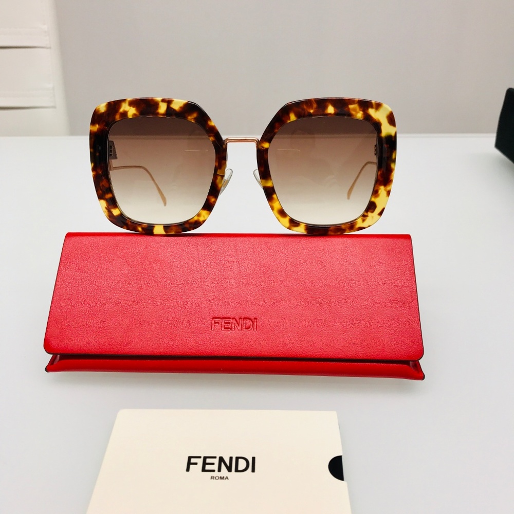 NWT Fendi 0317/S-0086/HA Dark Havana Sunglasses - Picture 2 of 6